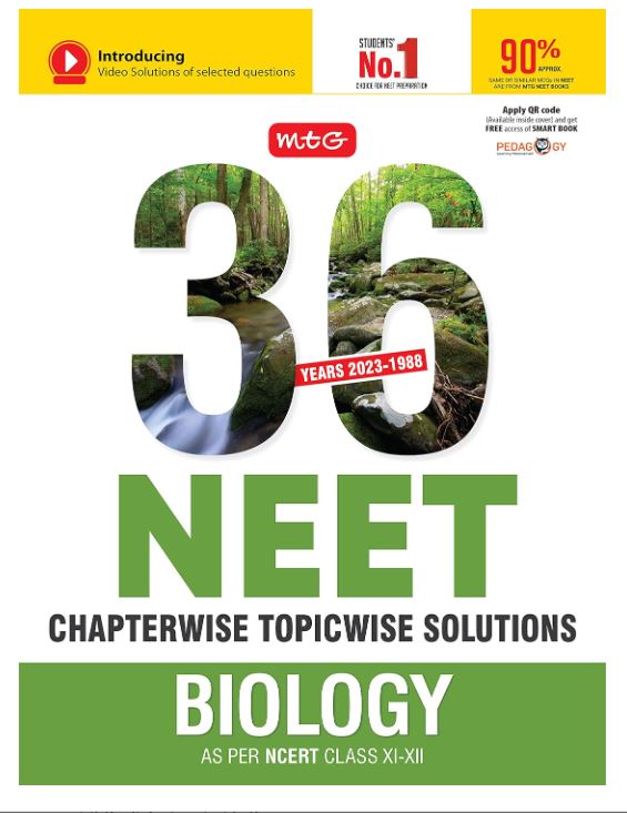 MTG 36 Years NEET Previous Year Solved Question Papers with NEET PYQ Chapterwise Topicwise Solutions - Biology For NEET Exam 2024